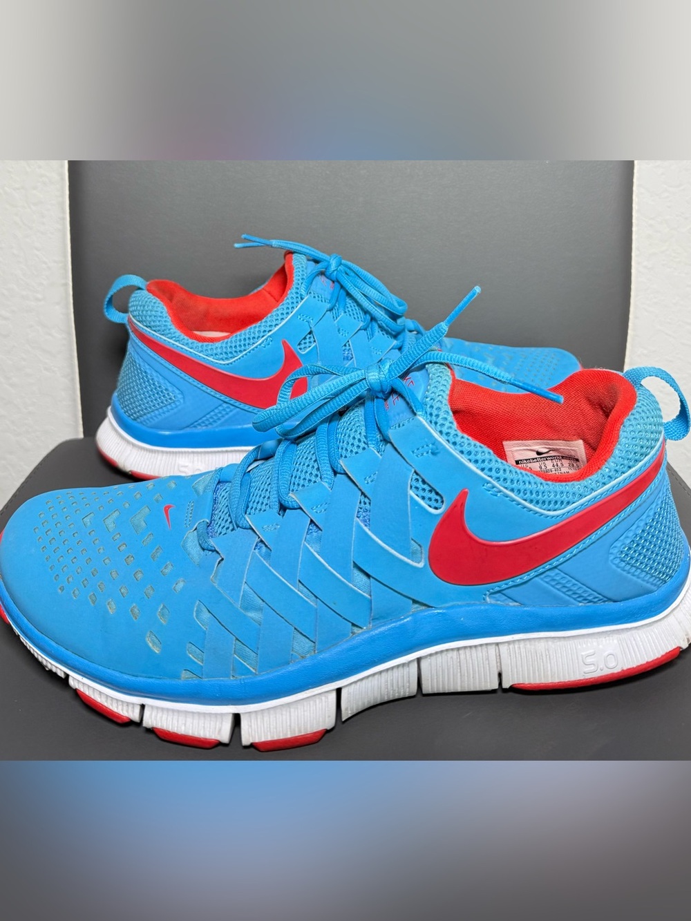 Nike Free Trainer 5.0 Vivid Blue Woven Low Top Sneakers 1579809-404 Men’s 10